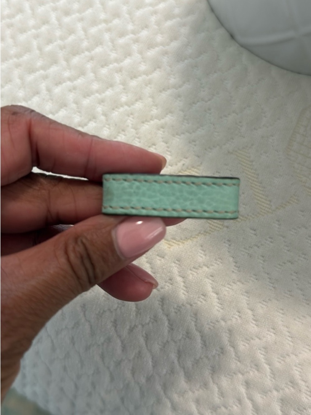 Mint Green Leather Bracelet Charm